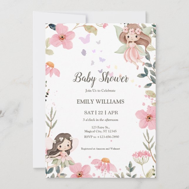 Magical Boho Fairy Baby Shower Invitatio Invitation (Front)