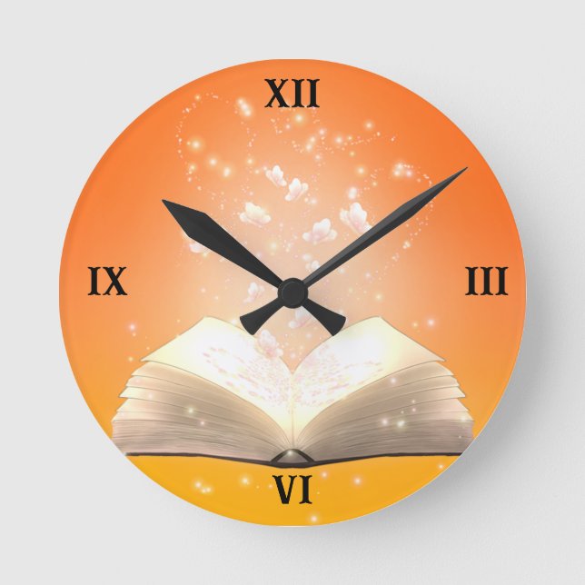 Magical Book Lover Wall Clock (Front)