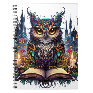 Magical Bookish Owl Notebook