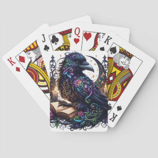 Magical Bookish Raven Playing Cards
