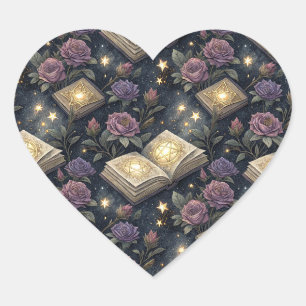 Magical Books Heart Sticker