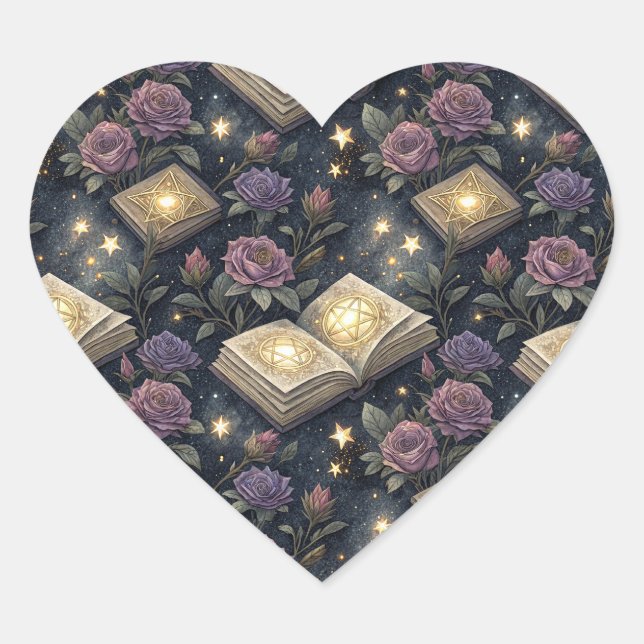 Magical Books Heart Sticker (Front)