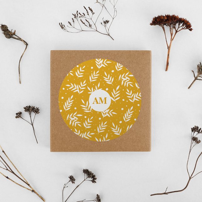 Magical branches - yellow classic round sticker (Creator Uploaded)