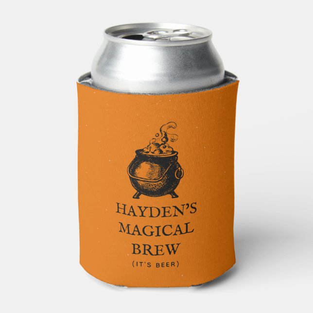 Magical brew funny Halloween personalised Can Cooler (Can Front)