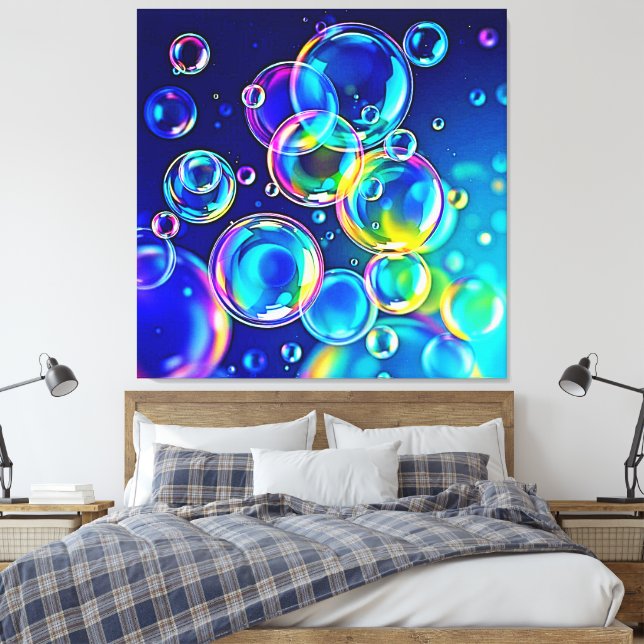 Magical Bubble Colours Canvas Print (Insitu(Bedroom))