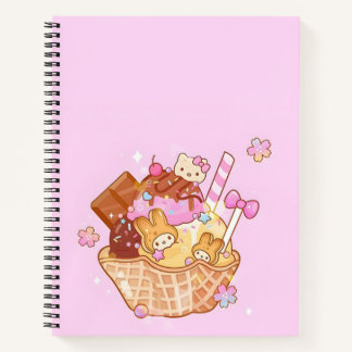 Magical Bunny Sundae T-Shirt Sweet Kawaii Dessert Notebook