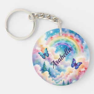 Magical Butterflies and Rainbow Colours Key Ring
