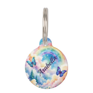 Magical Butterflies and Rainbow Colours Pet Tag