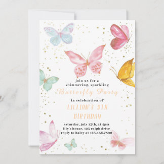 Magical butterflies Birthday invitation 2025