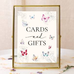 Magical Butterflies Bridal Shower Cards and Gifts Poster