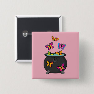 Magical Butterflies from a Cauldron 15 Cm Square Badge