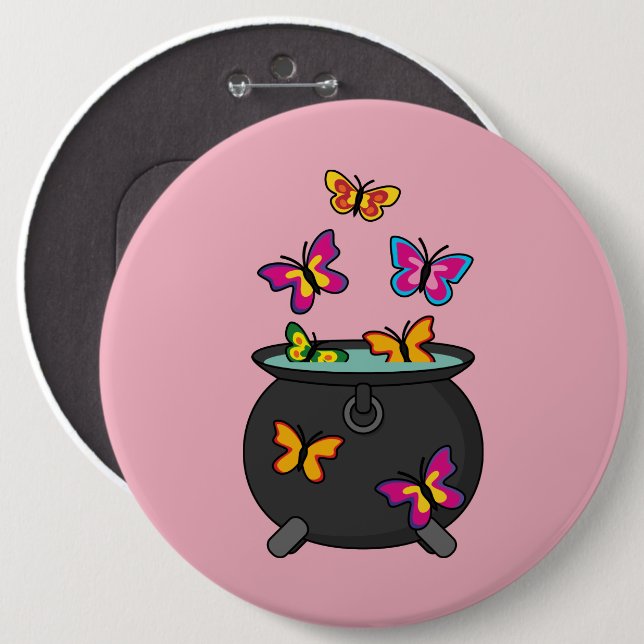 Magical Butterflies from a Cauldron 6 Cm Round Badge (Front & Back)