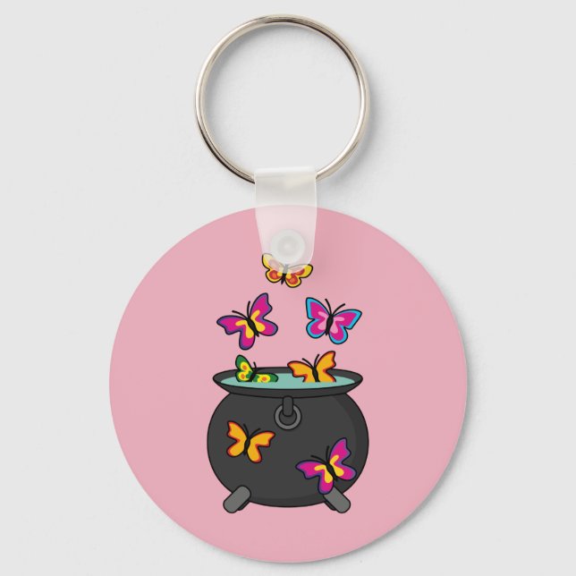 Magical Butterflies from a Cauldron Key Ring (Front)
