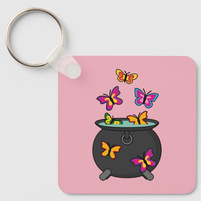 Magical Butterflies from a Cauldron Key Ring (Front)