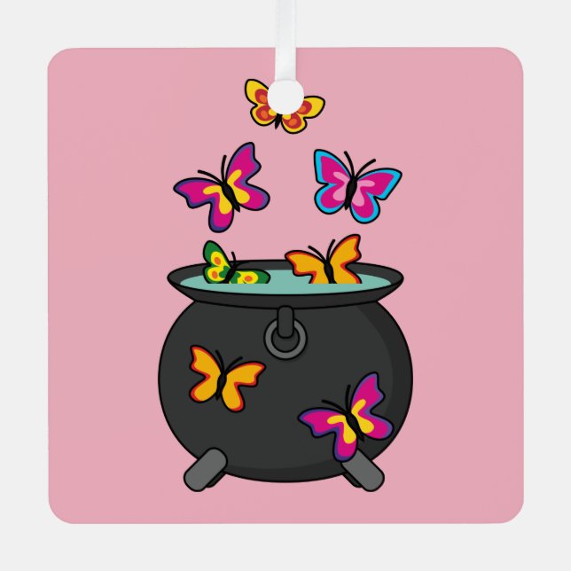 Magical Butterflies from a Cauldron Metal Tree Decoration (Front)