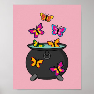 Magical Butterflies from a Cauldron Poster
