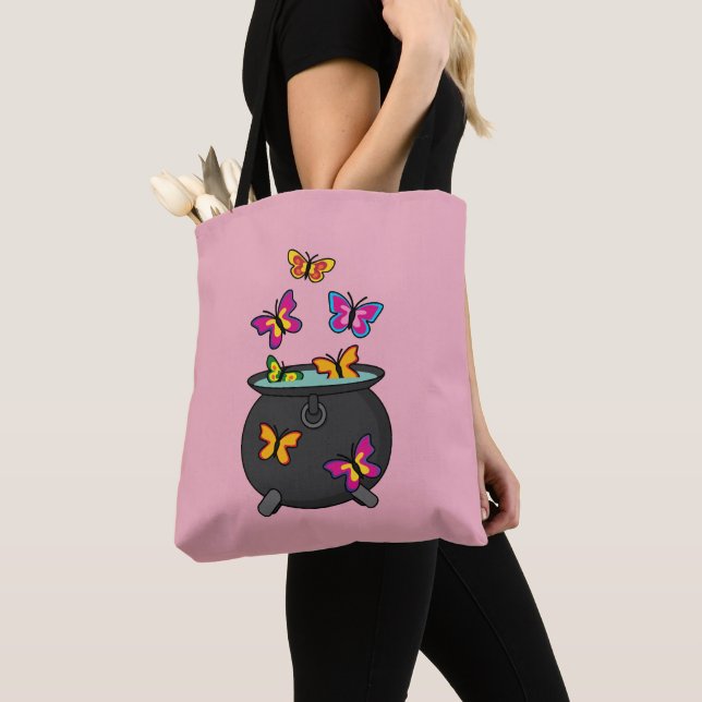Magical Butterflies from a Cauldron Tote Bag (Close Up)