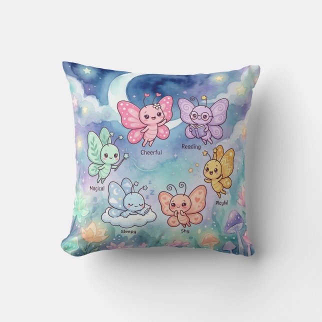 Magical Butterfly Friends Pillow (Front)