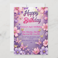 Magical Butterfly Garden Birthday Invitation for G