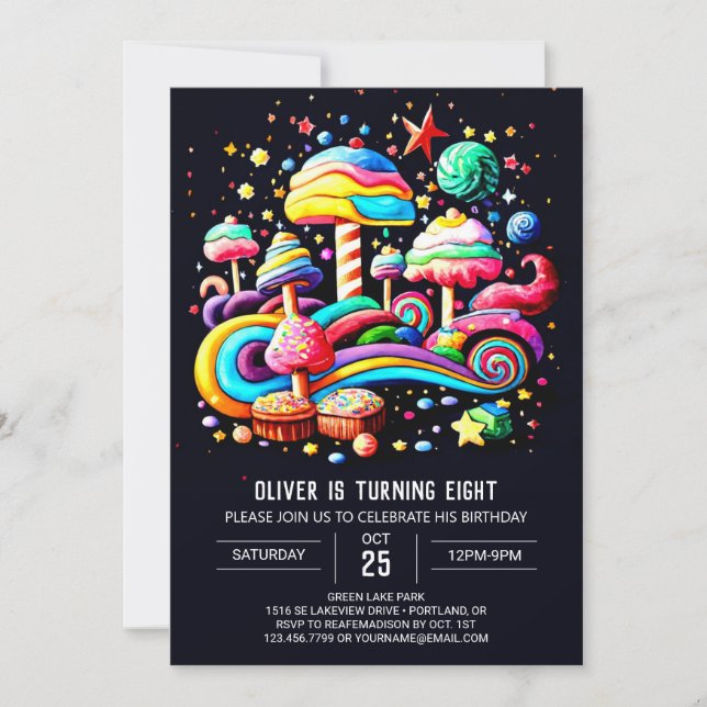Magical Candyland Birthday Invitation (Front)