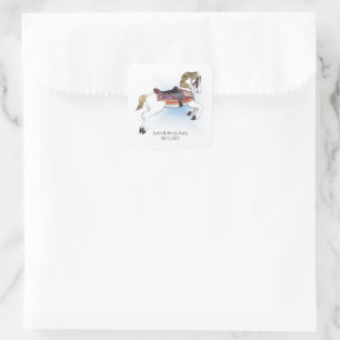 Magical Carousel Horse Square Sticker