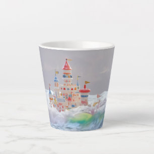 Magical Castle in the Waves Latte Mug