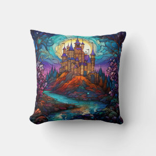 Magical Castle Stained Glass Cushion