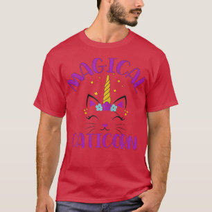 Magical Caticorn Girl Cat Unicorn Catcorn Birthday T-Shirt