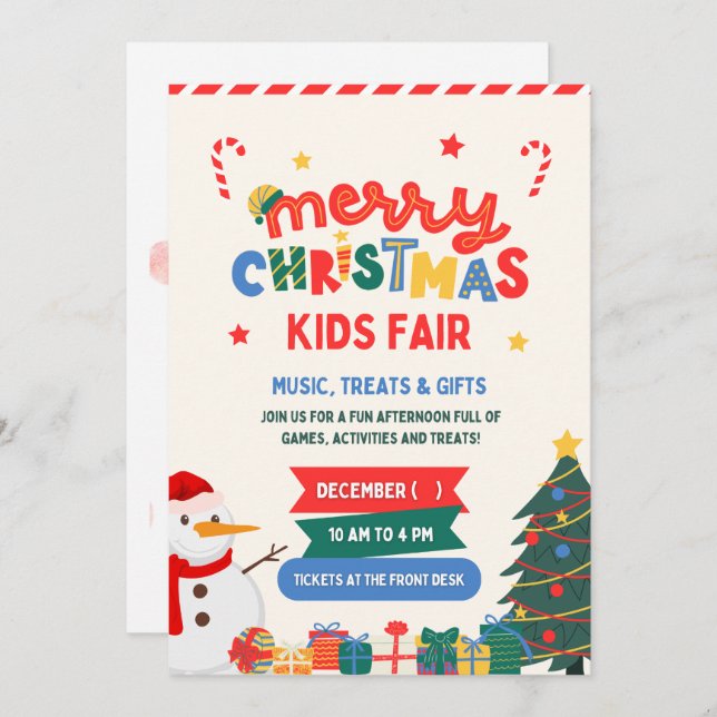 "Magical Celebration: Christmas Invitation Card  (Front/Back)