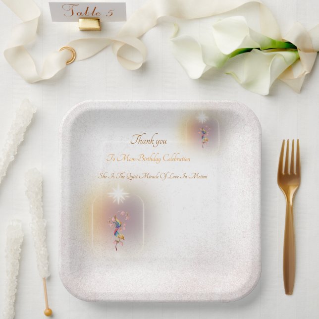  magical celebration mum’s birthday paper plates  (Wedding)