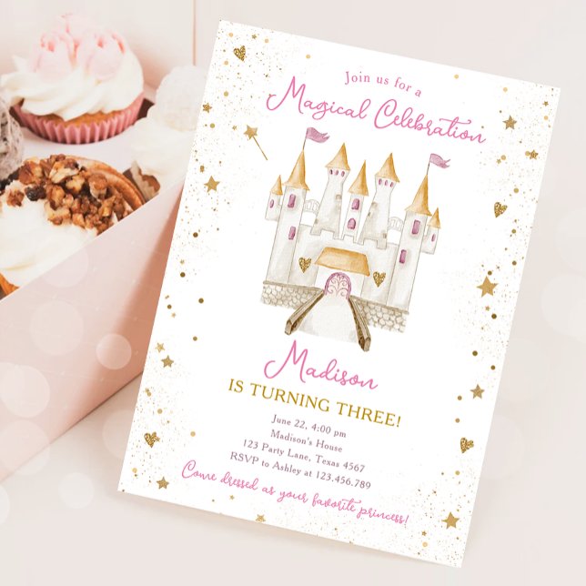 Magical Celebration Princess Castle Girl Birthday Invitation (Creator Uploaded)