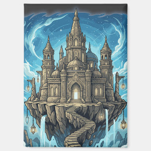 Magical Celestial Floating Castle In The Clouds Magnet