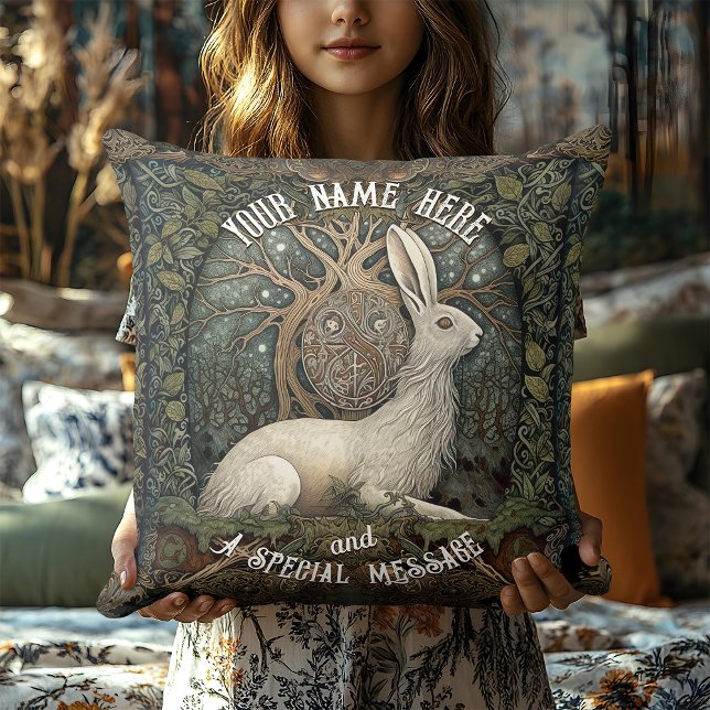 Magical Celtic Hare Moonlit Bohemian Hare Cushion (Creator Uploaded)
