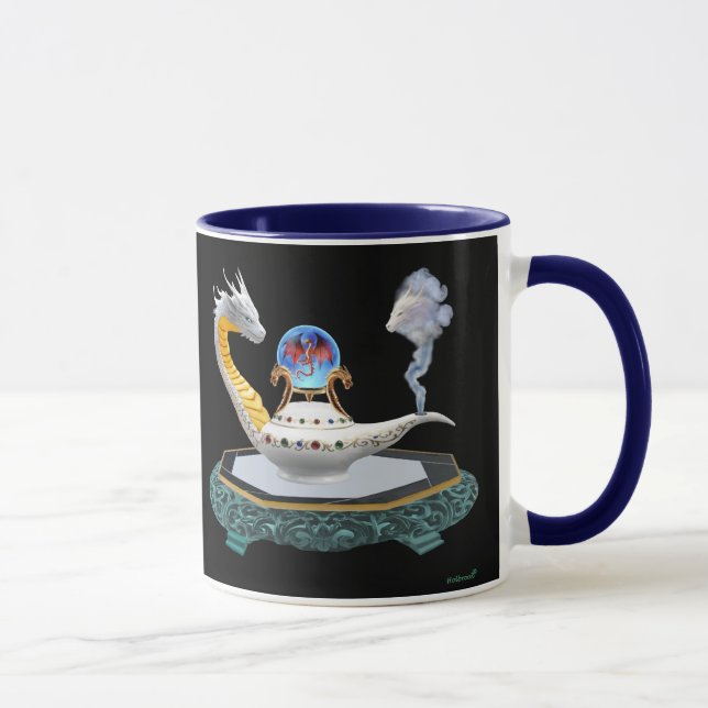Magical Ceramic Dragon Lantern Fantasy Art  Mug (Right)