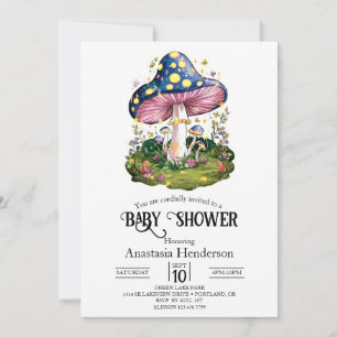 Magical Charming Mushroom Baby Shower Invitation