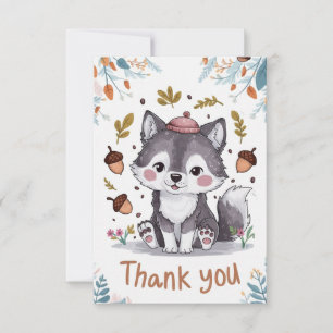 Magical Charming Wolf Thank You Card