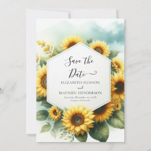 Magical Chic Sunflower Wedding Save The Date