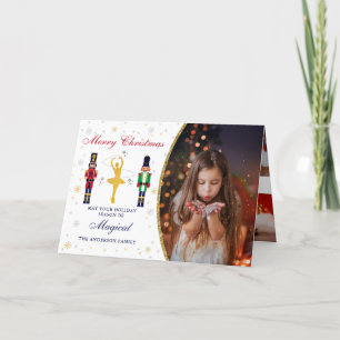 Magical Christmas Ballerina Nutcracker 5 Photo  Holiday Card