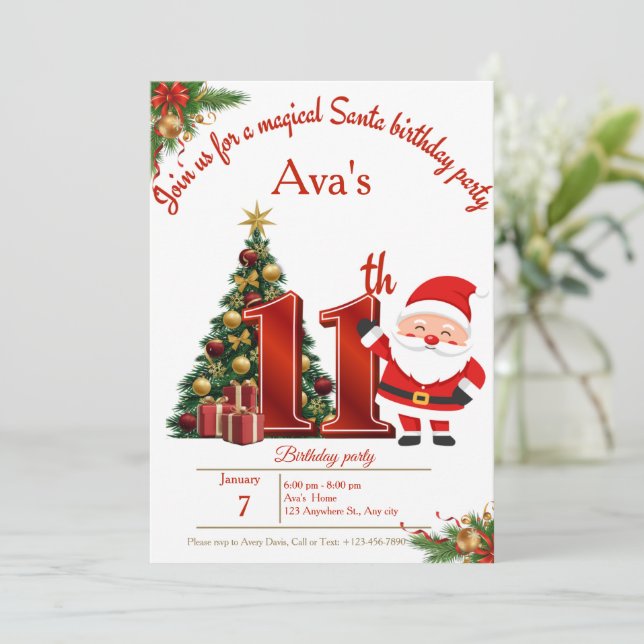 Magical Christmas Birthday Card for Girls (Standing Front)