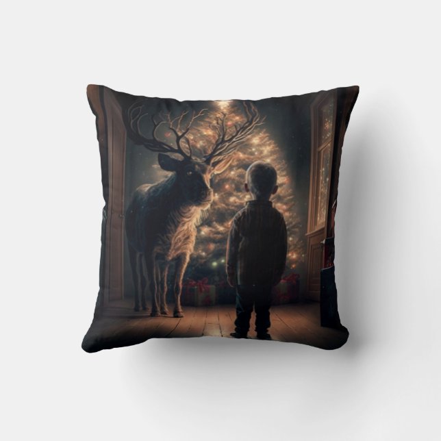 Magical Christmas eve  throw pillow (Back)