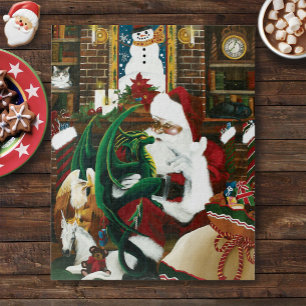 Magical Christmas Fantasy Santa Dragon Yule Cosy Jigsaw Puzzle