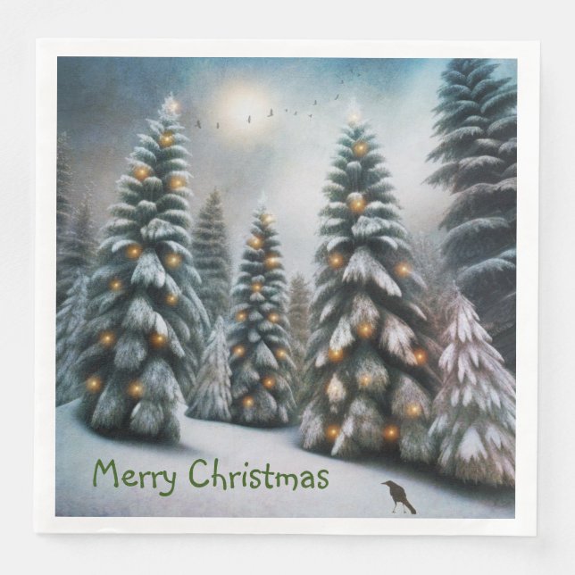 Magical Christmas Forest Napkin (Front)