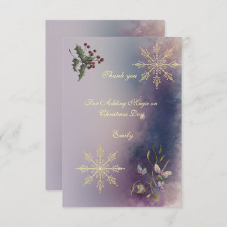Magical Christmas Glow Birthday Thank you card 