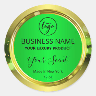 Magical Christmas Gold Green Logo Product Labels