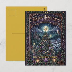 Magical Christmas Happy Holidays Postcard