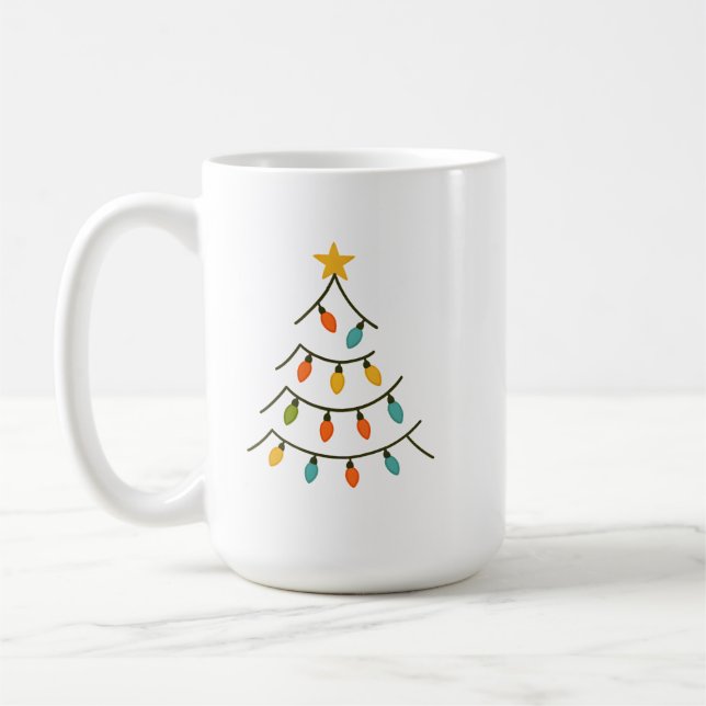 Magical Christmas Light Tree Glow Coffee Mug (Left)