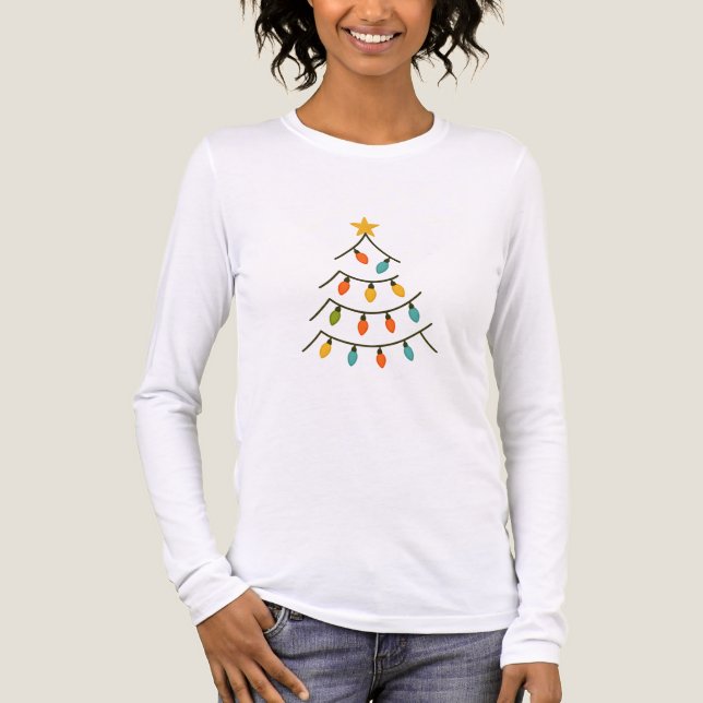 Magical Christmas Light Tree Glow Tri-Blend Shirt (Front)