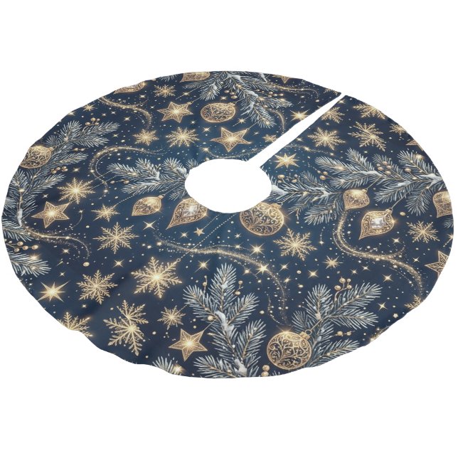 Magical Christmas Pattern Brushed Polyester Tree Skirt (Angled)