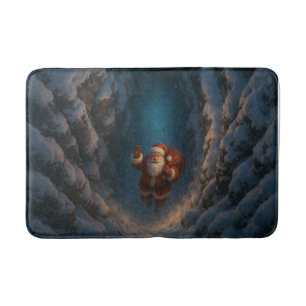 Magical Christmas Santa in Snowy Canyon Bath Mat