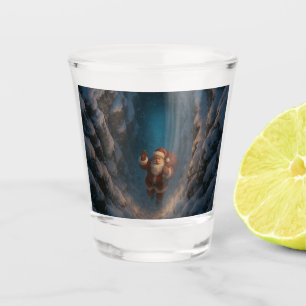 Magical Christmas Santa in Snowy Canyon Shot Glass